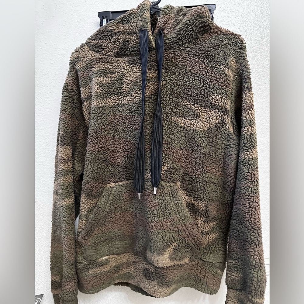 Rewash Camo Sherpa-Style Pullover Sweatshirt